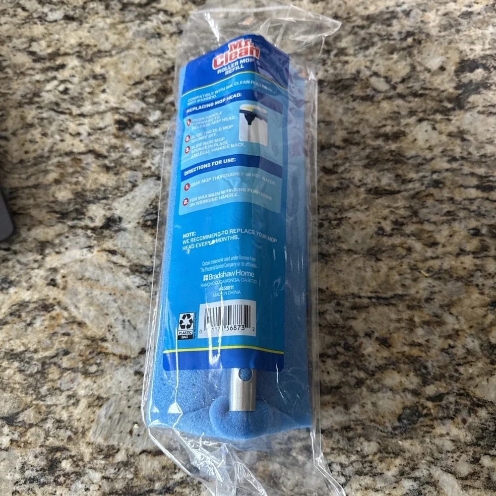 Mr Clean Roller Mop Refill Classic Blue Absorbent Scrubbing Sponge NEW!